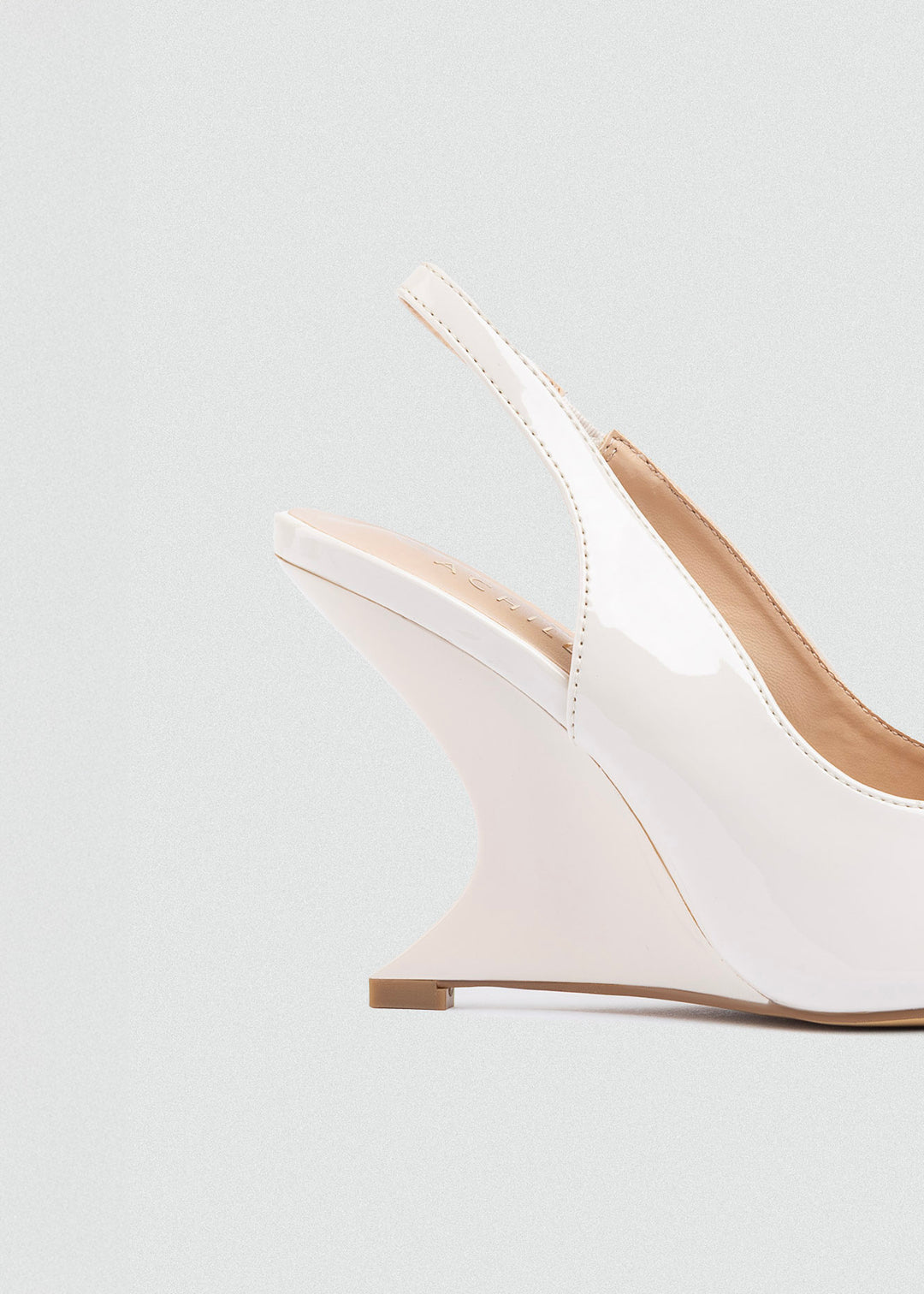 Sculpted Wedge Slingback Pumps - White
