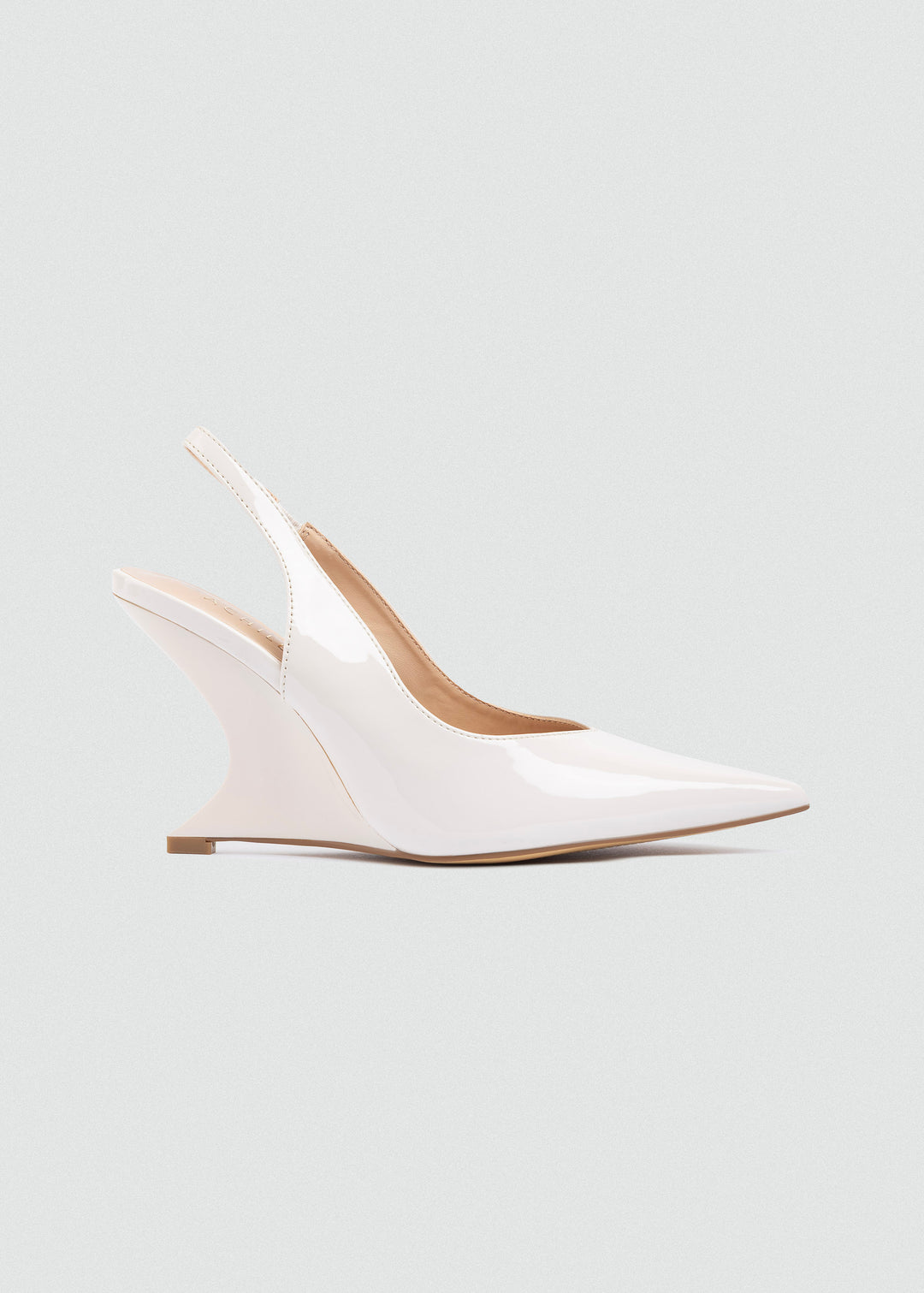 Sculpted Wedge Slingback Pumps - White