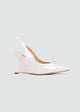 Sculpted Wedge Slingback Pumps - White