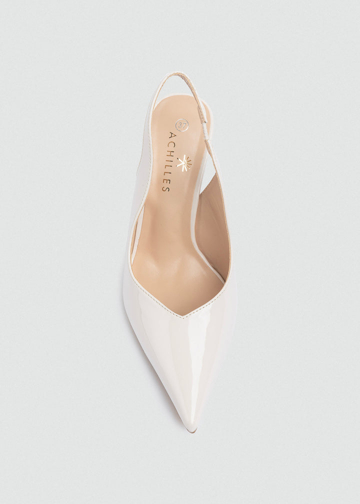 Sculpted Wedge Slingback Pumps - White