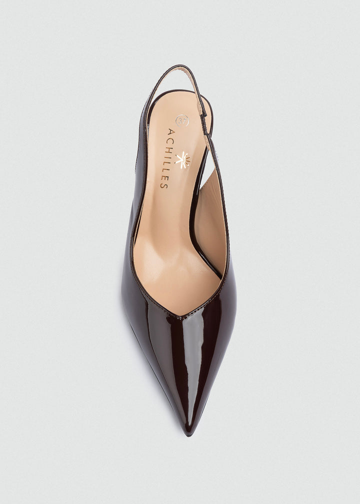 Sculpted Wedge Slingback Pumps - Brown