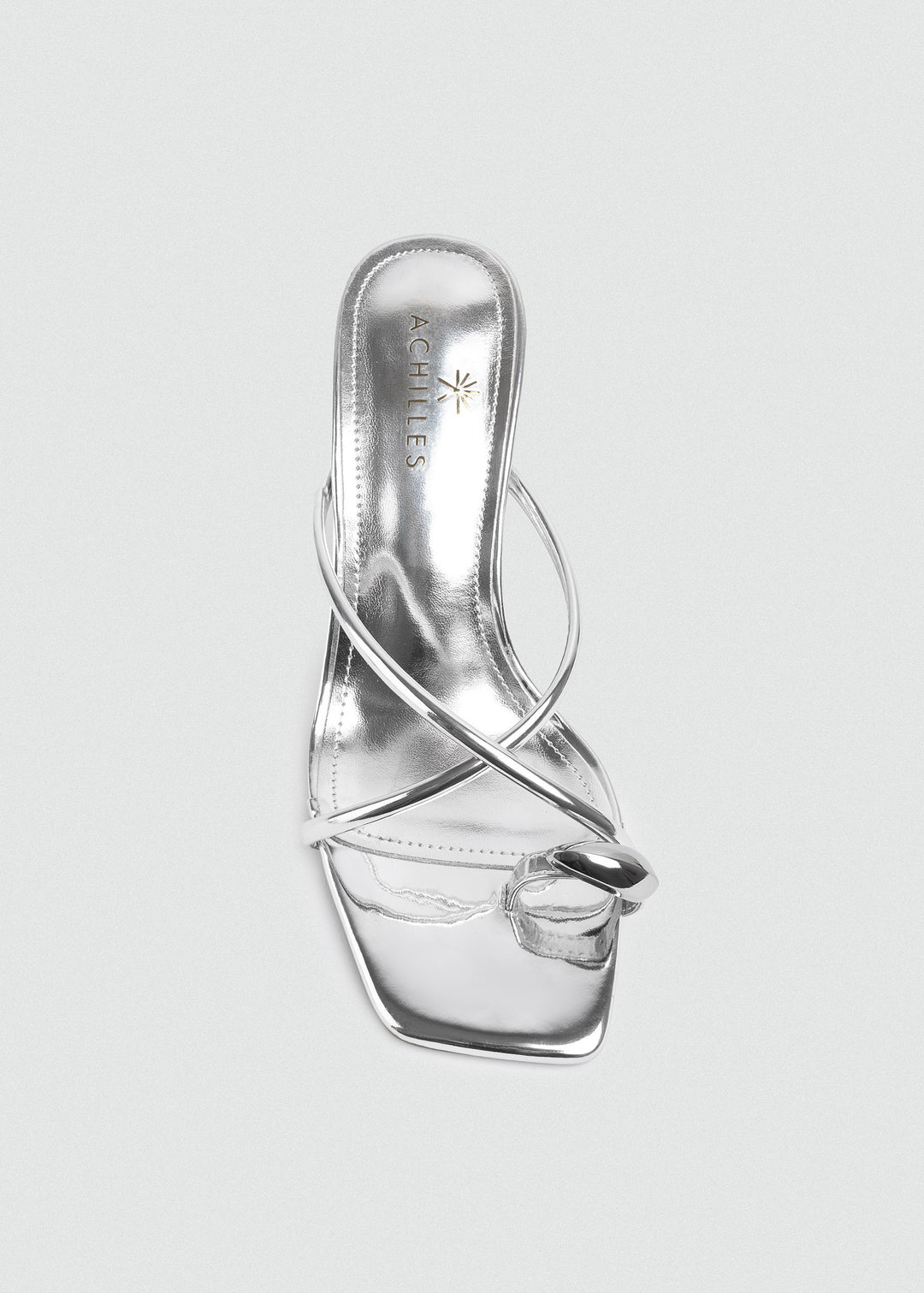 Thong Cabochon Stiletto Heels - Silver