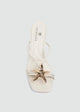 Starfish Charm Strappy Heeled Mules - Off White