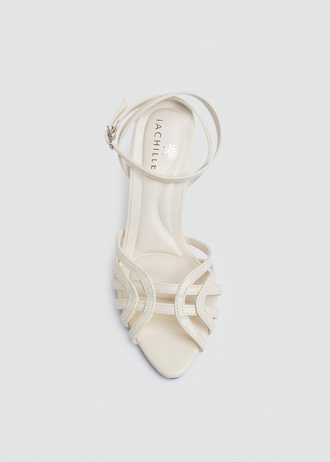 Wrap-Strap Patent Heeled Sandals - White