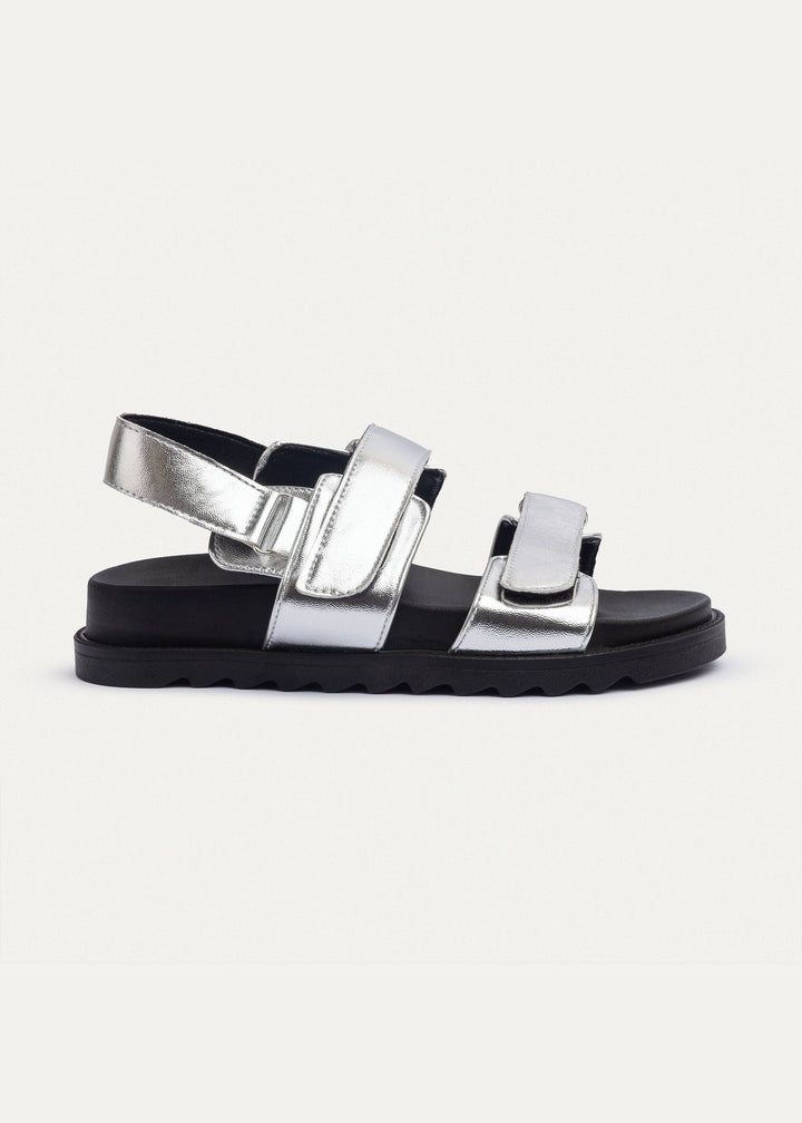 Nova Velcro Sandal | Silver