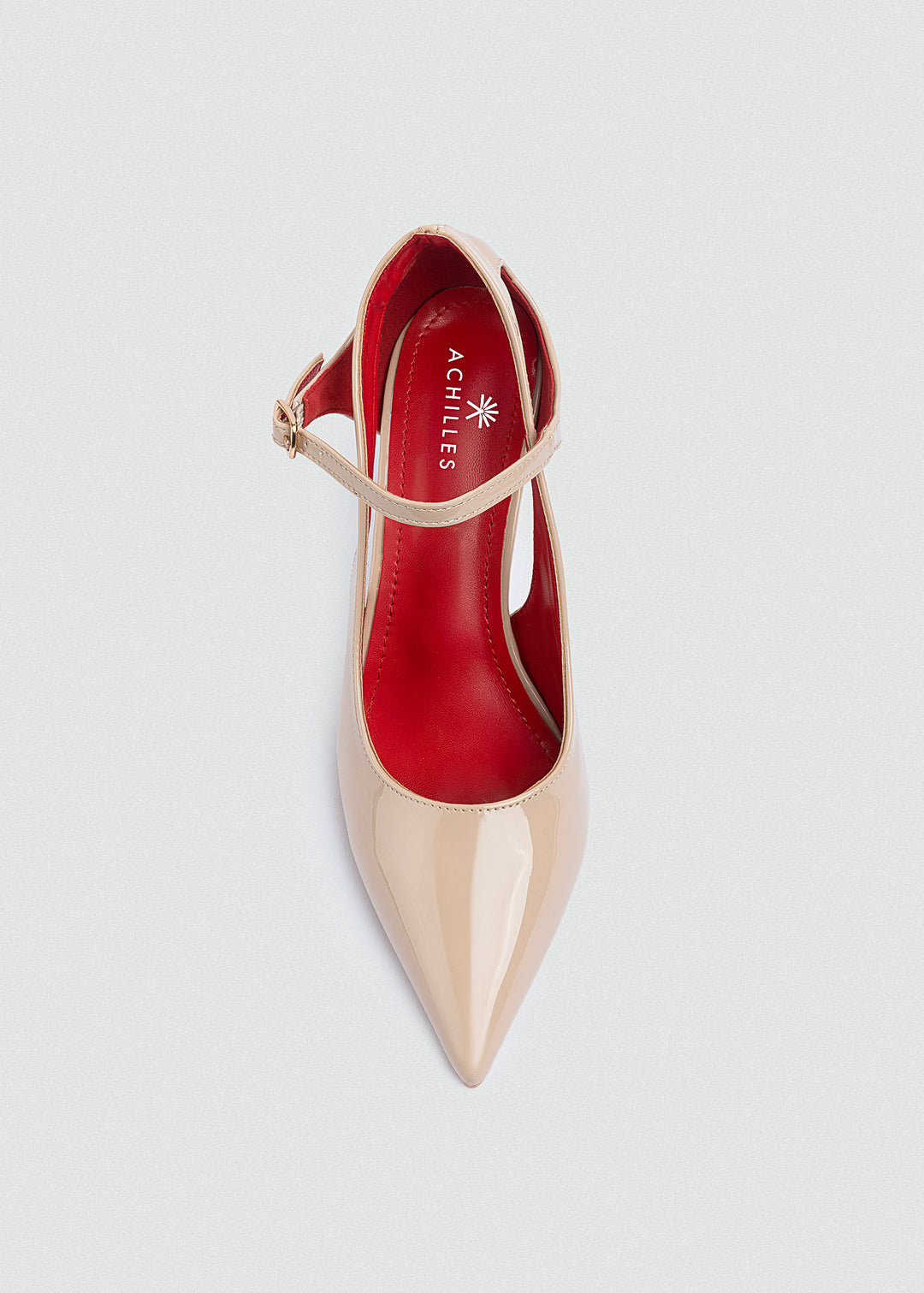 Pointed D'Orsay Ankle-Strap Pumps - Beige