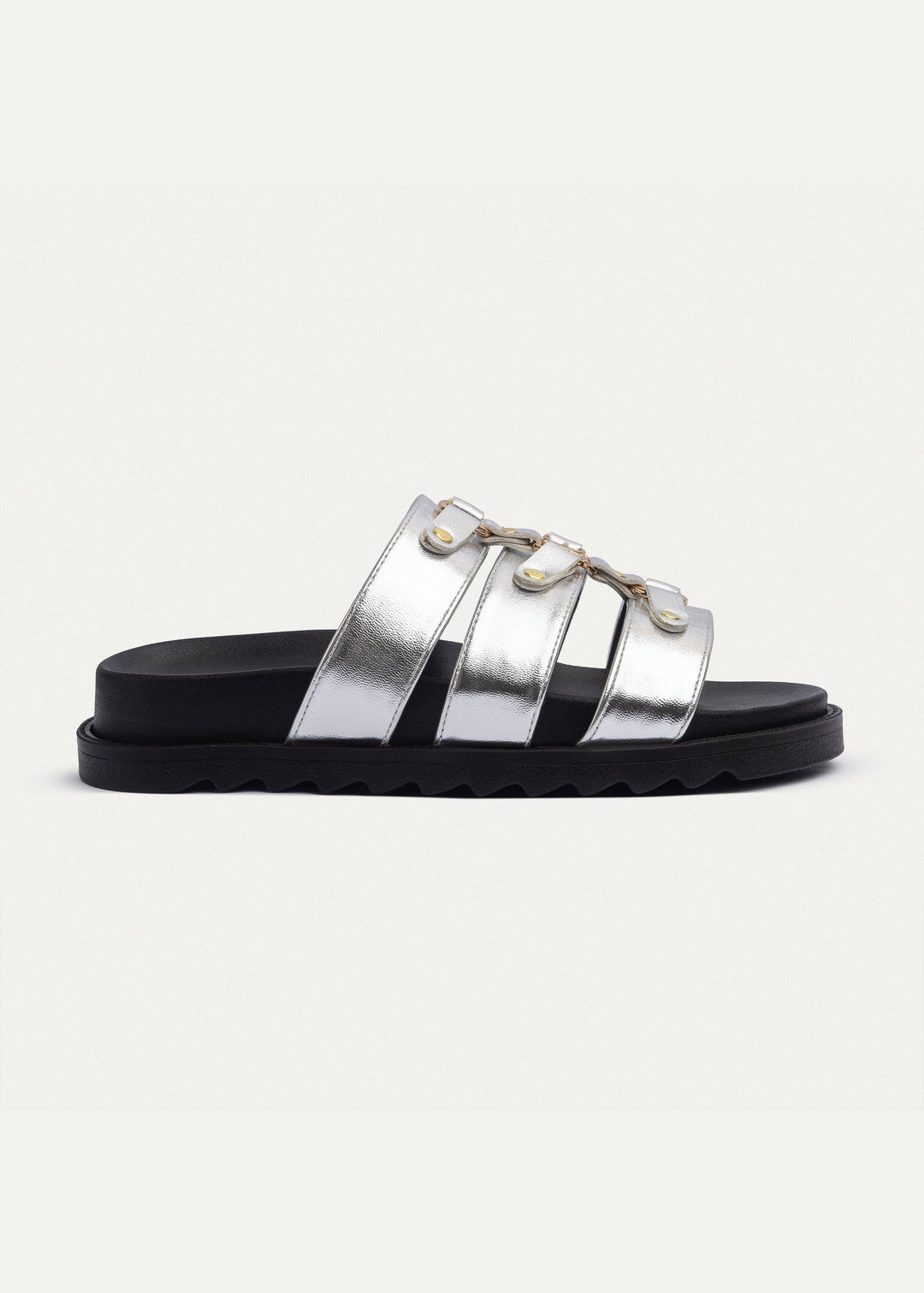 Achilles | Athena Buckle Slides - Silver