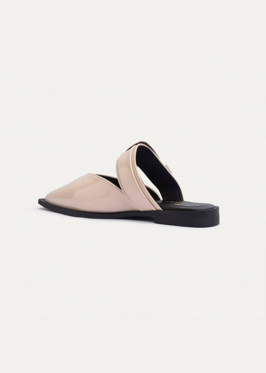 Achilles | Celeste buckle Mules - Glossy Beige
