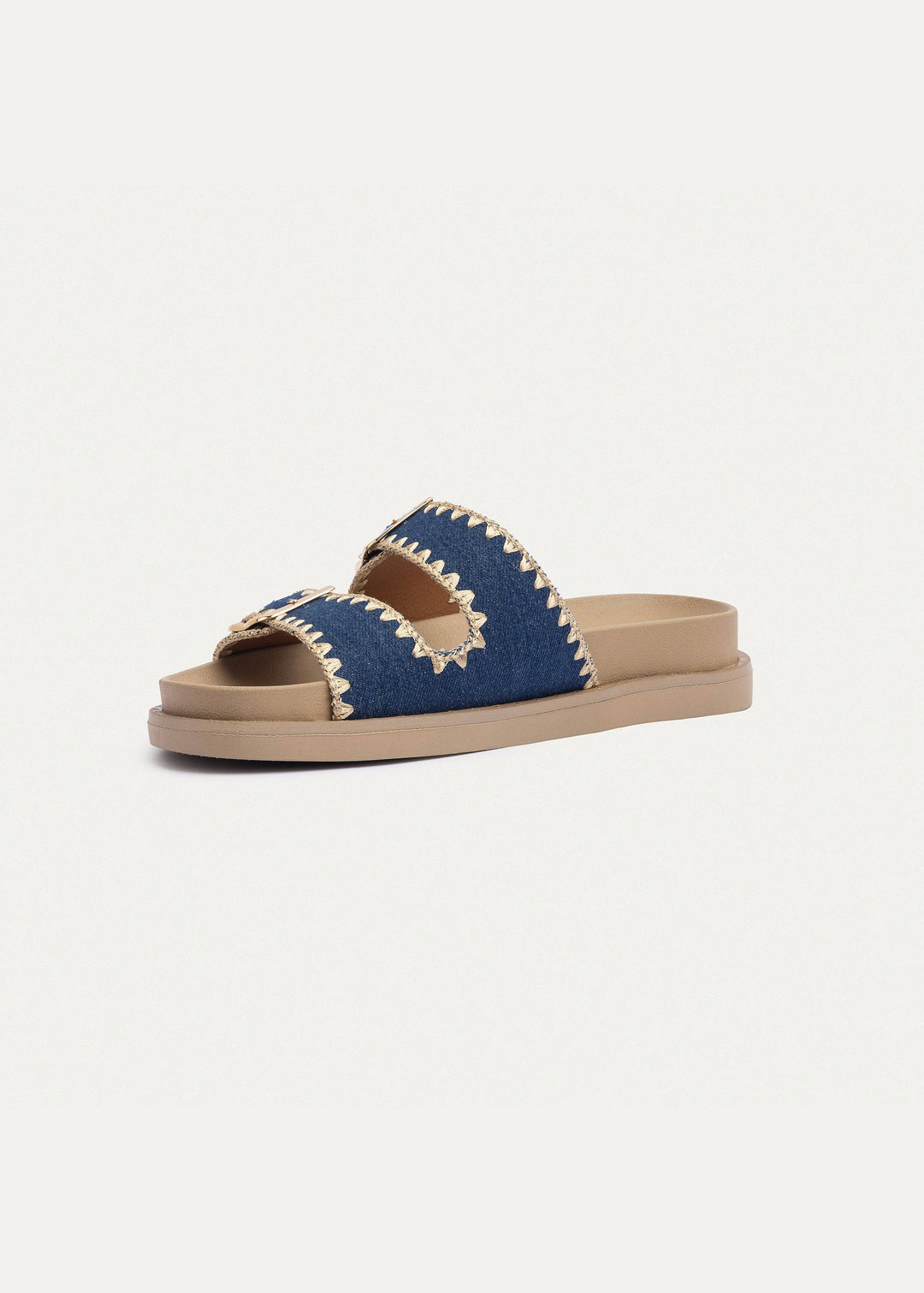 Achilles | Dalia Double Buckle Women Slides -  Denim
