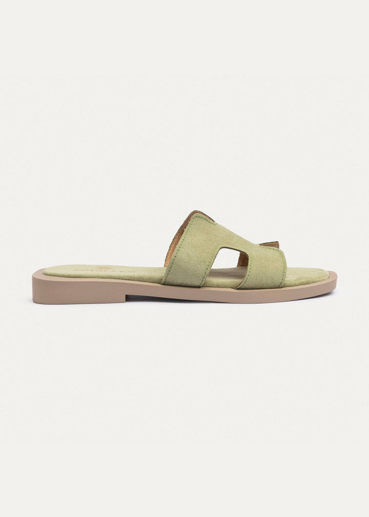 Liana Flat Slides | Mint Green