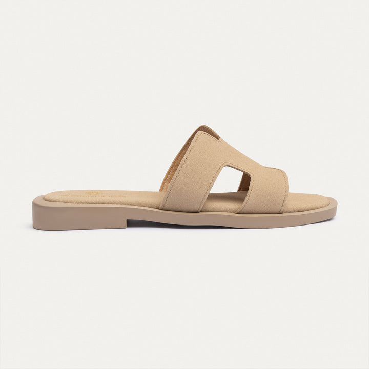 Liana Flat Slides | Beige