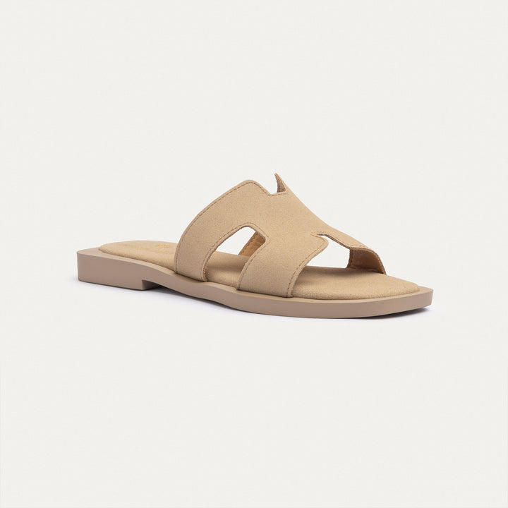 Liana Flat Slides | Beige