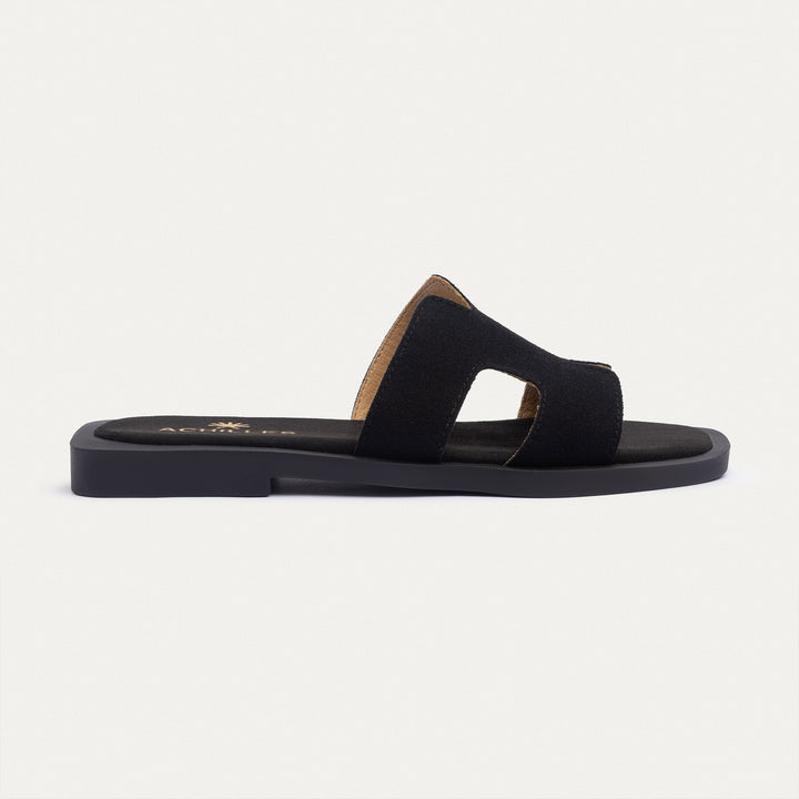 Liana Flat Slides | Black
