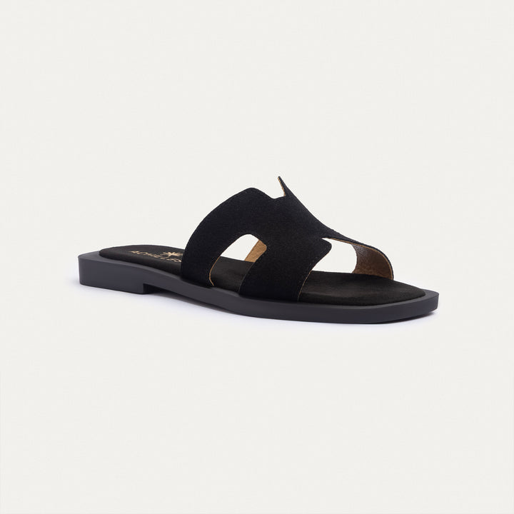 Liana Flat Slides | Black