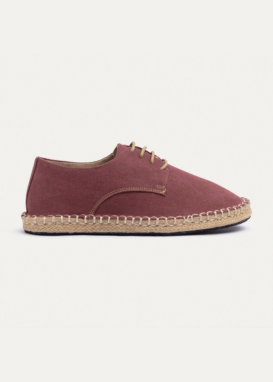 Achilles | Men's Espadrille Canvas Edition With Side Stitching - Washed Burgundy