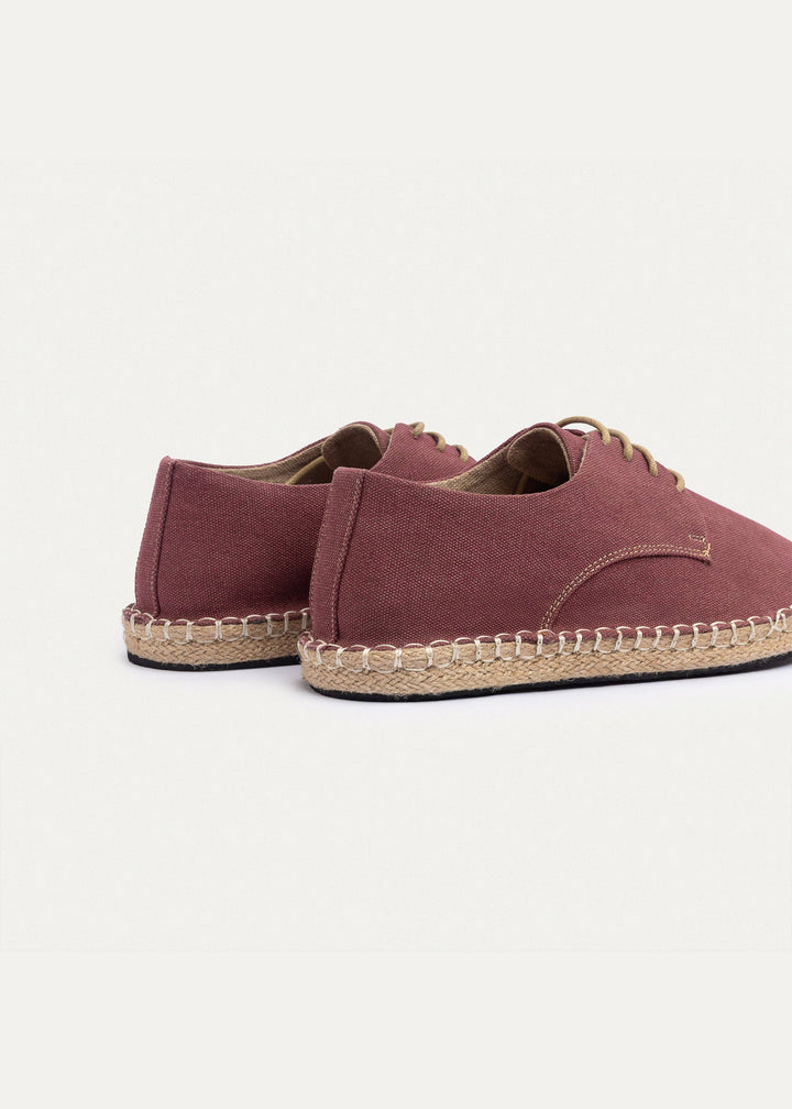 Achilles | Men's Espadrille Canvas Edition With Side Stitching - Washed Burgundy
