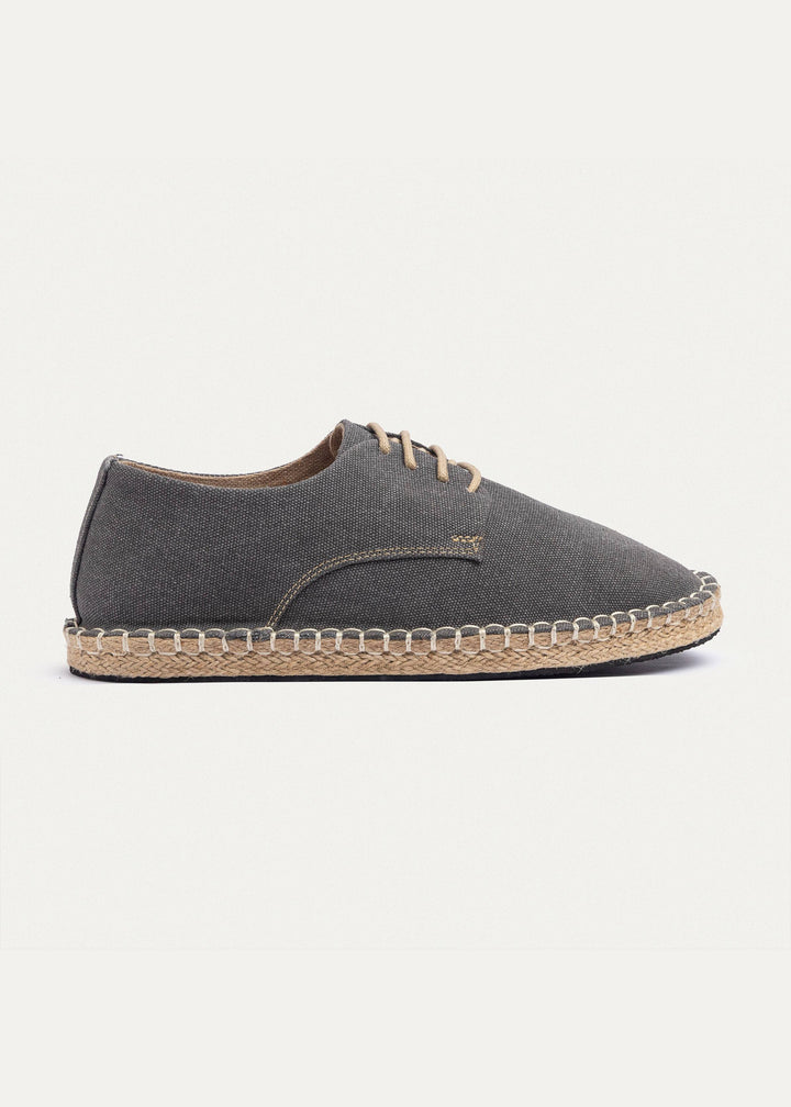 Achilles | Men's Espadrille Canvas Edition With Side Stitching - Washed Gray