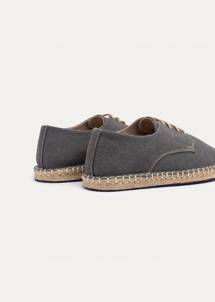 Achilles | Men's Espadrille Canvas Edition With Side Stitching - Washed Gray