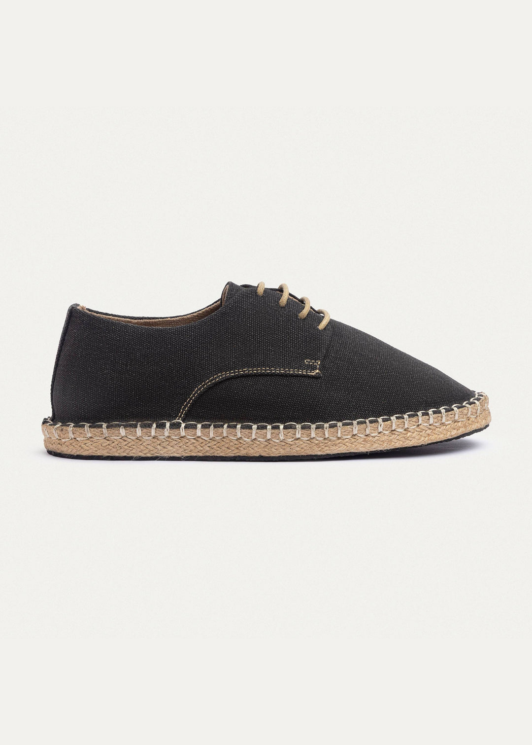 Achilles | Men's Espadrille Canvas Edition With Side Stitching - Washed Black