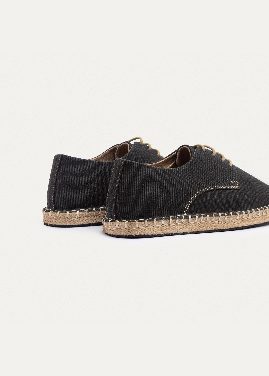 Achilles | Men's Espadrille Canvas Edition With Side Stitching - Washed Black
