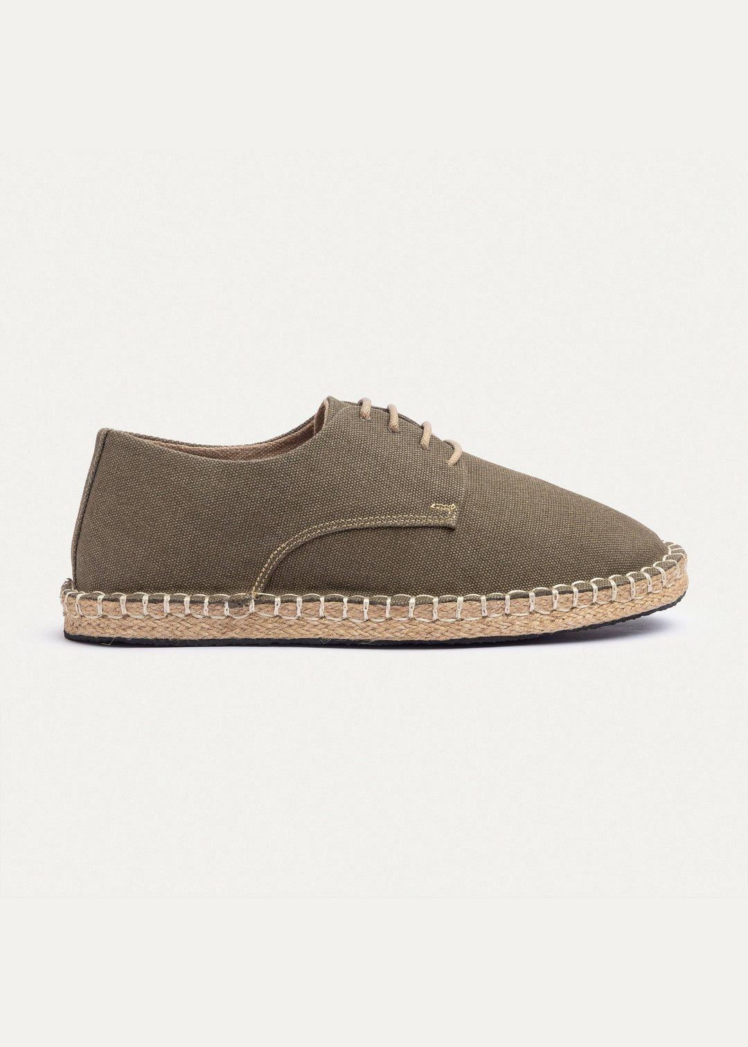 Achilles | Men's Espadrille Canvas Edition With Side Stitching - Washed Olive Green