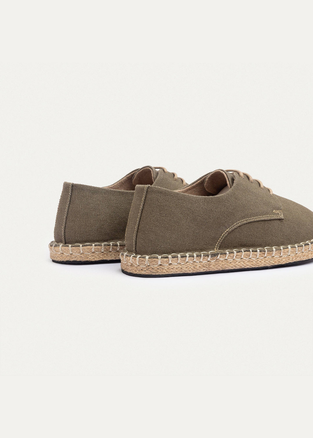 Achilles | Men's Espadrille Canvas Edition With Side Stitching - Washed Olive Green