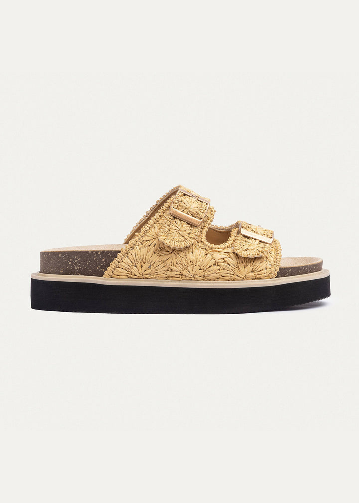 Soleil Buckle Platform | Beige