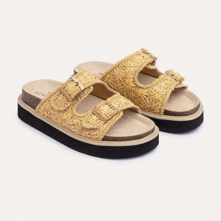Achilles | Soleil Buckle Platform - Beige