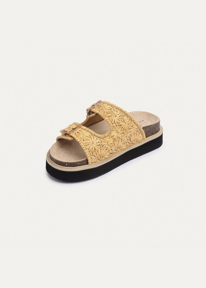 Soleil Buckle Platform | Beige