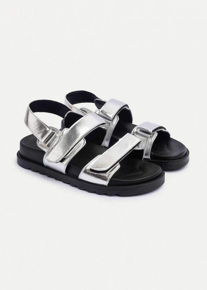 Nova Velcro Sandal | Silver