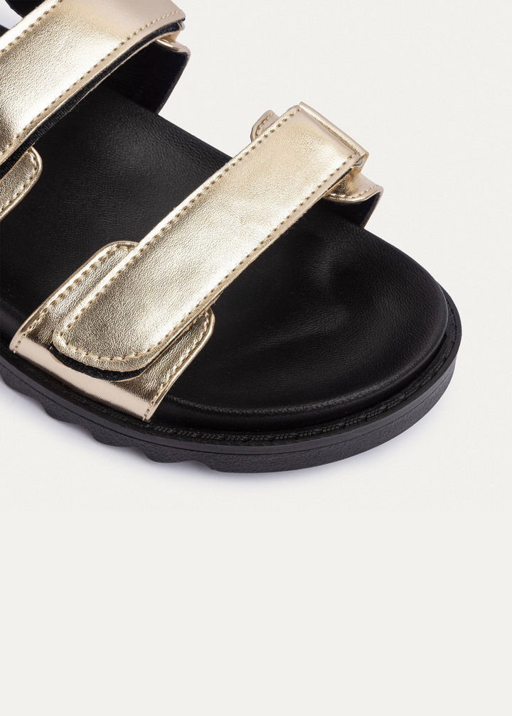 Achilles | Nova Velcro Sandal - Gold