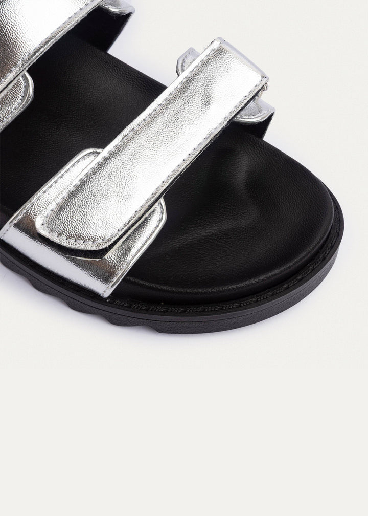 Nova Velcro Sandal | Silver