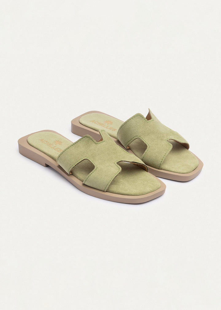 Achilles | Liana Flat Slides - Mint Green