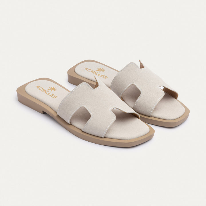 Liana Flat Slides | Gray
