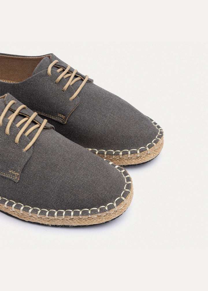 Achilles | Men's Espadrille Canvas Edition With Side Stitching - Washed Gray