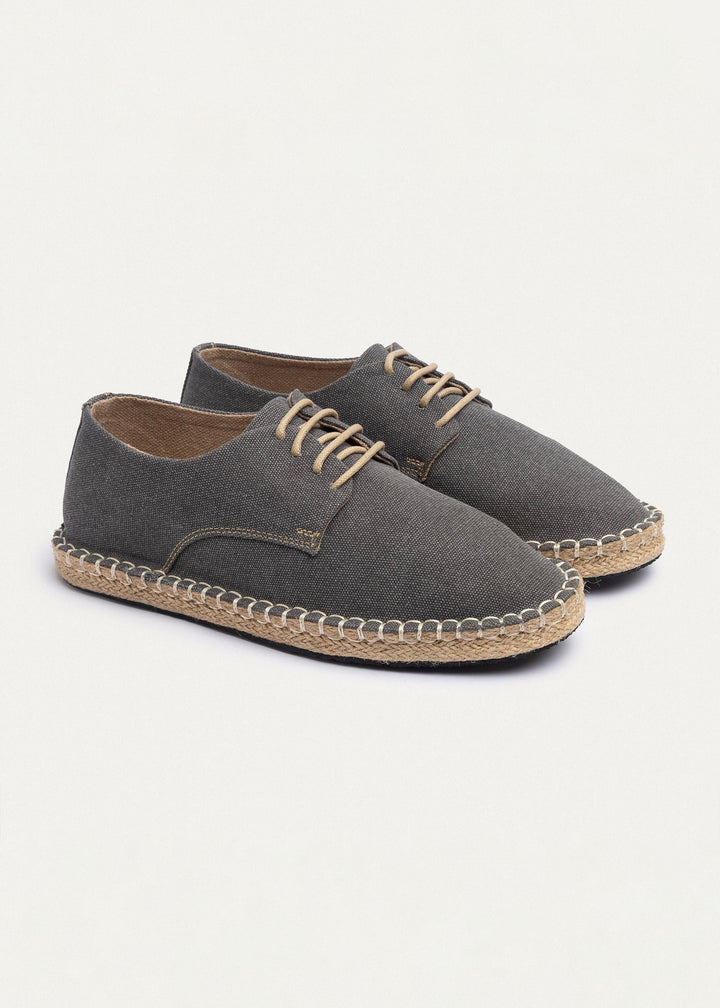 Achilles | Men's Espadrille Canvas Edition With Side Stitching - Washed Gray