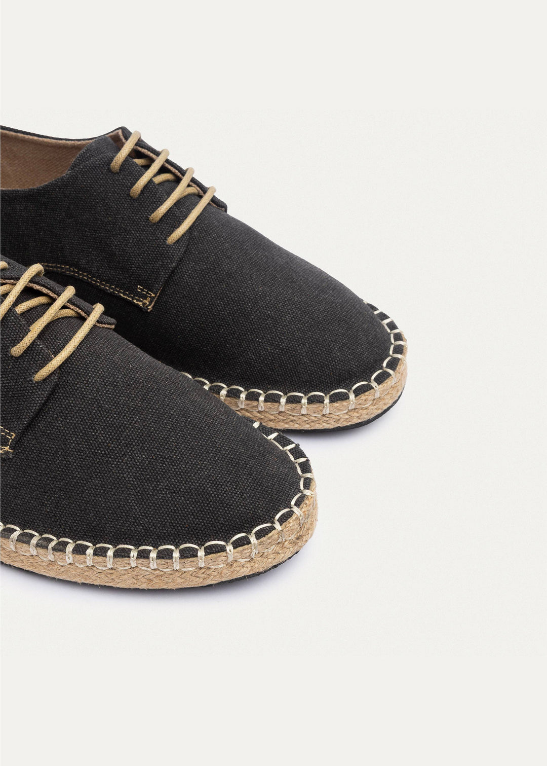 Achilles | Men's Espadrille Canvas Edition With Side Stitching - Washed Black