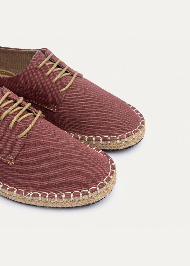 Men's Espadrille Canvas Edition With Side Stitching | Washed Burgundy