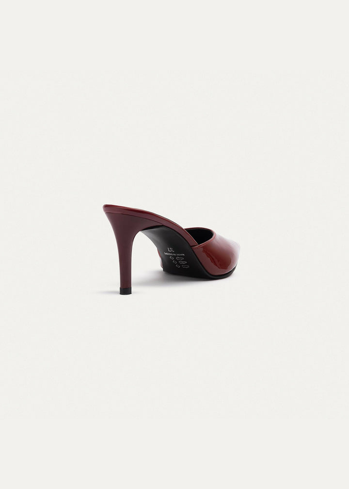 Cleo Patent Mule Heels | Crimson Red