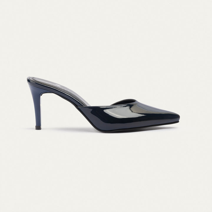 Achilles| Cleo Patent Mule Heels - NavyBlue