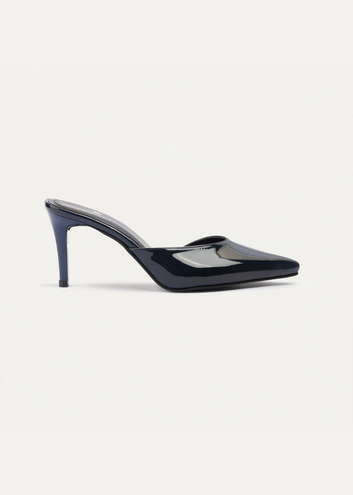 Achilles| Cleo Patent Mule Heels - NavyBlue