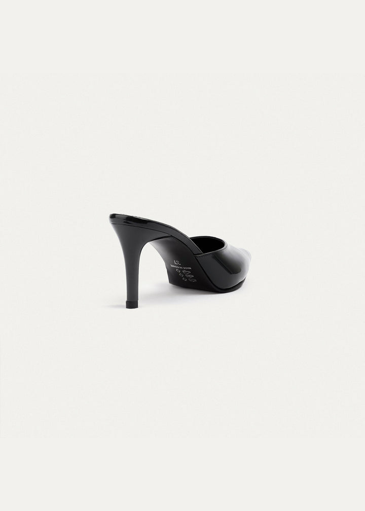 Cleo Patent Mule Heels | Black