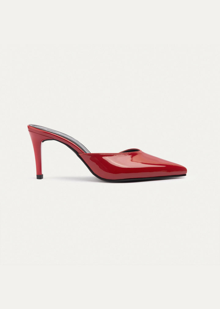 Cleo Patent Mule Heels | Red