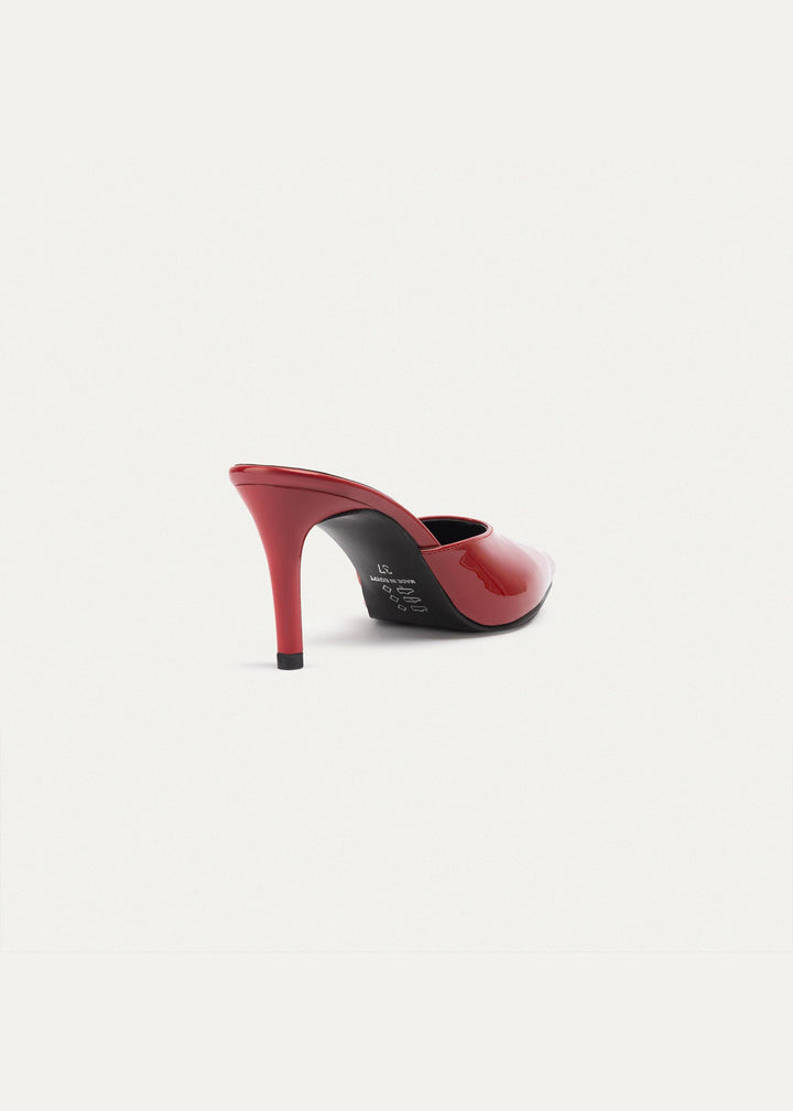 Cleo Patent Mule Heels | Red