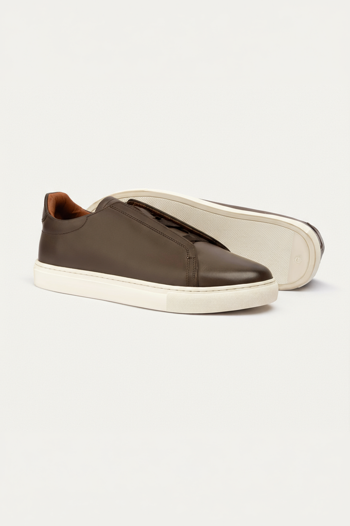 Theo Men's Slip-On Suede Sneakers Textured Leather | Light Brown