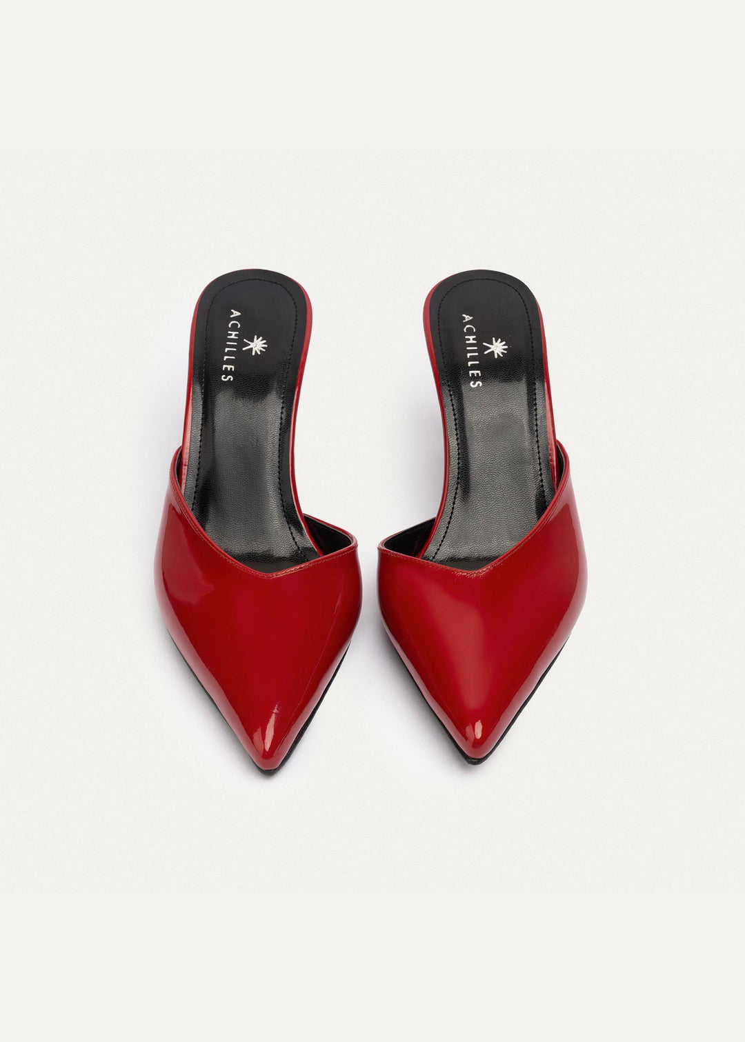 Achilles| Cleo Patent Mule Heels - Red