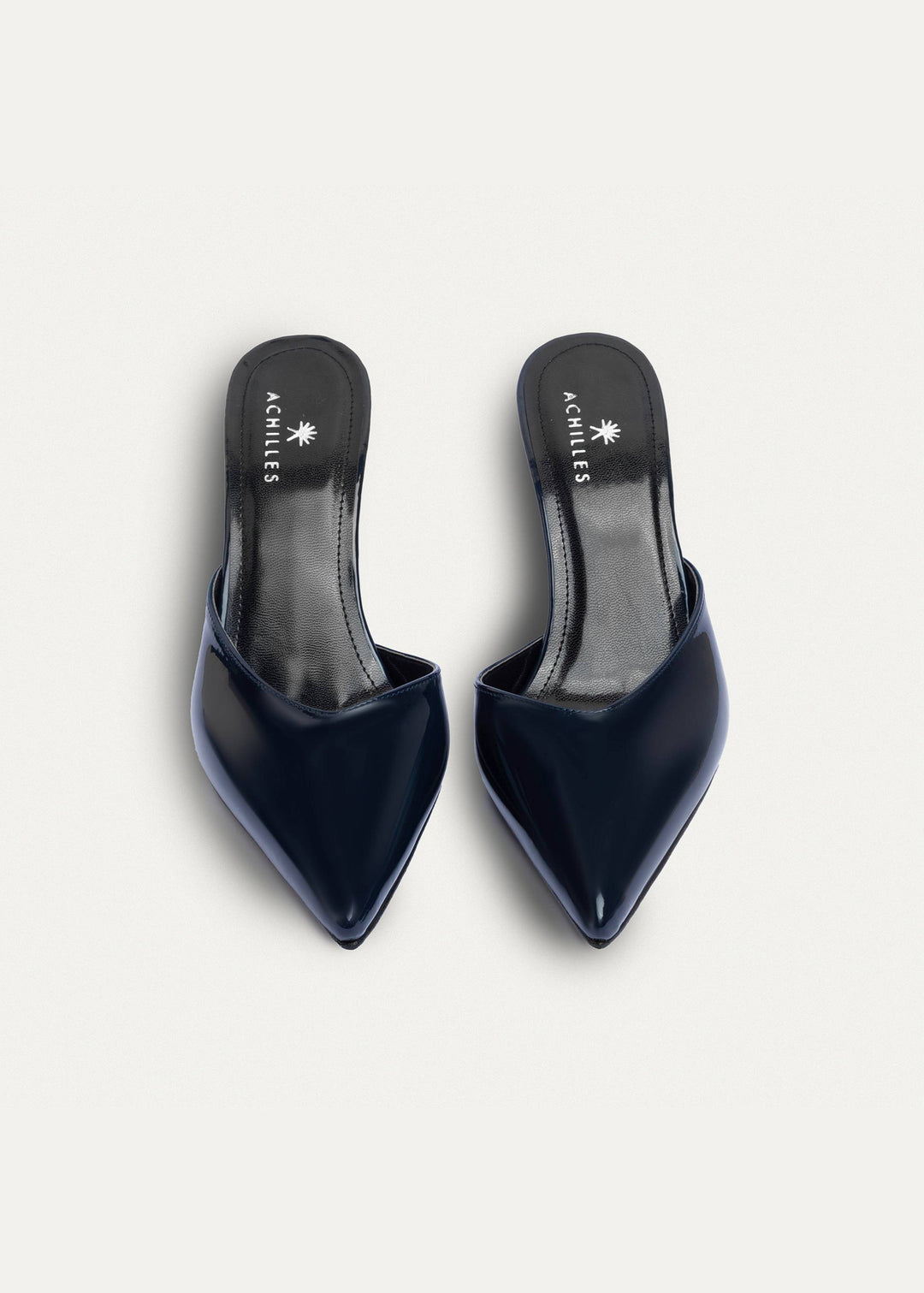 Achilles| Cleo Patent Mule Heels - NavyBlue
