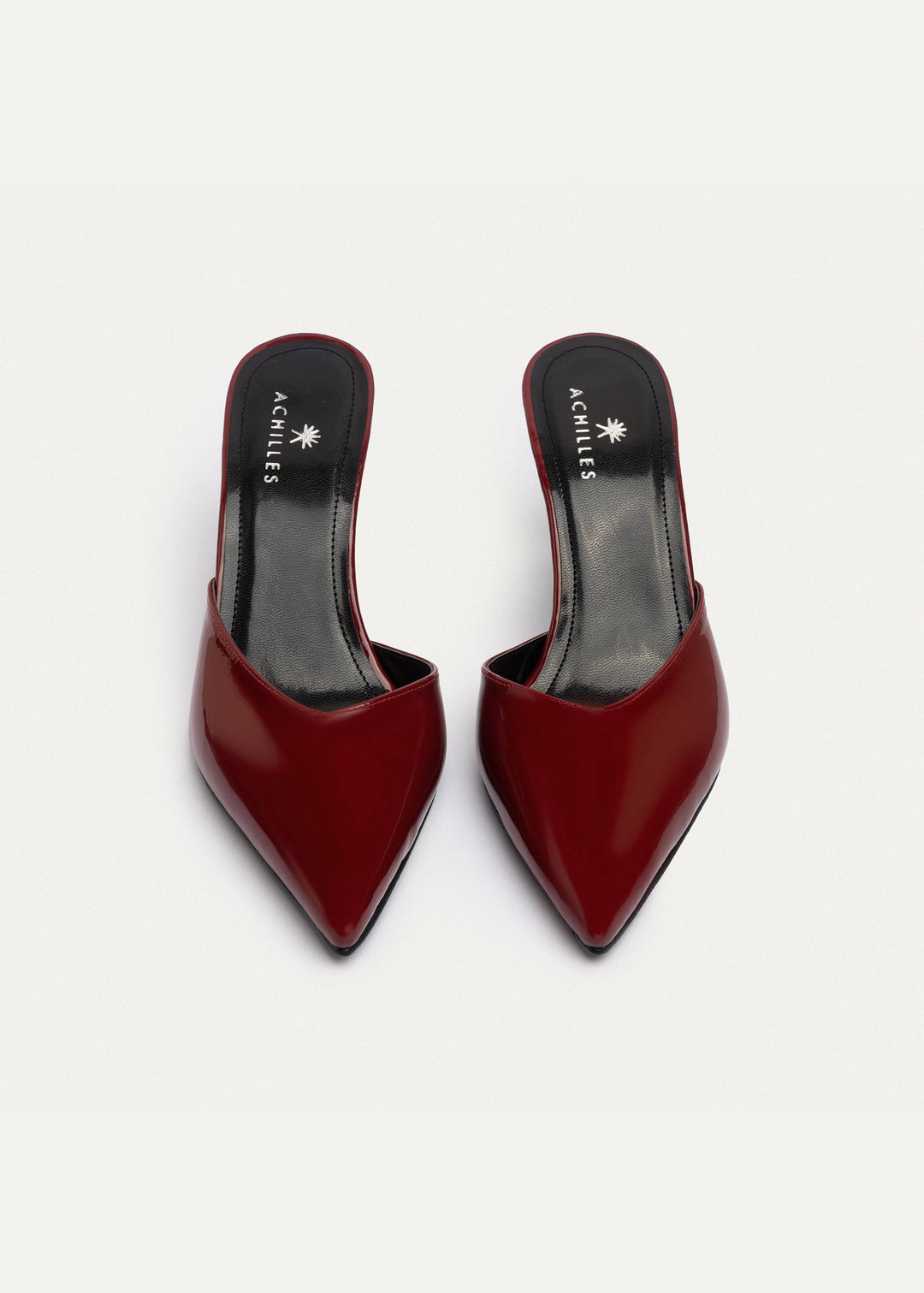Achilles| Cleo Patent Mule Heels - Crimson Red
