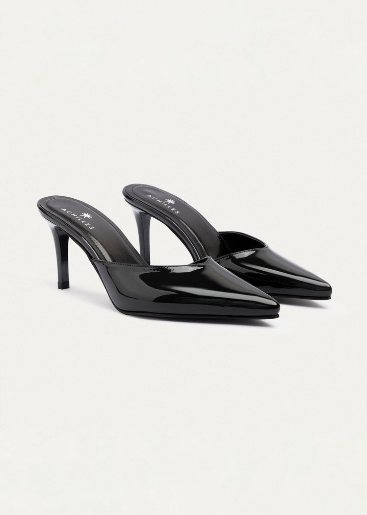 Cleo Patent Mule Heels | Black
