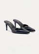 Cleo Patent Mule Heels | Navy Blue